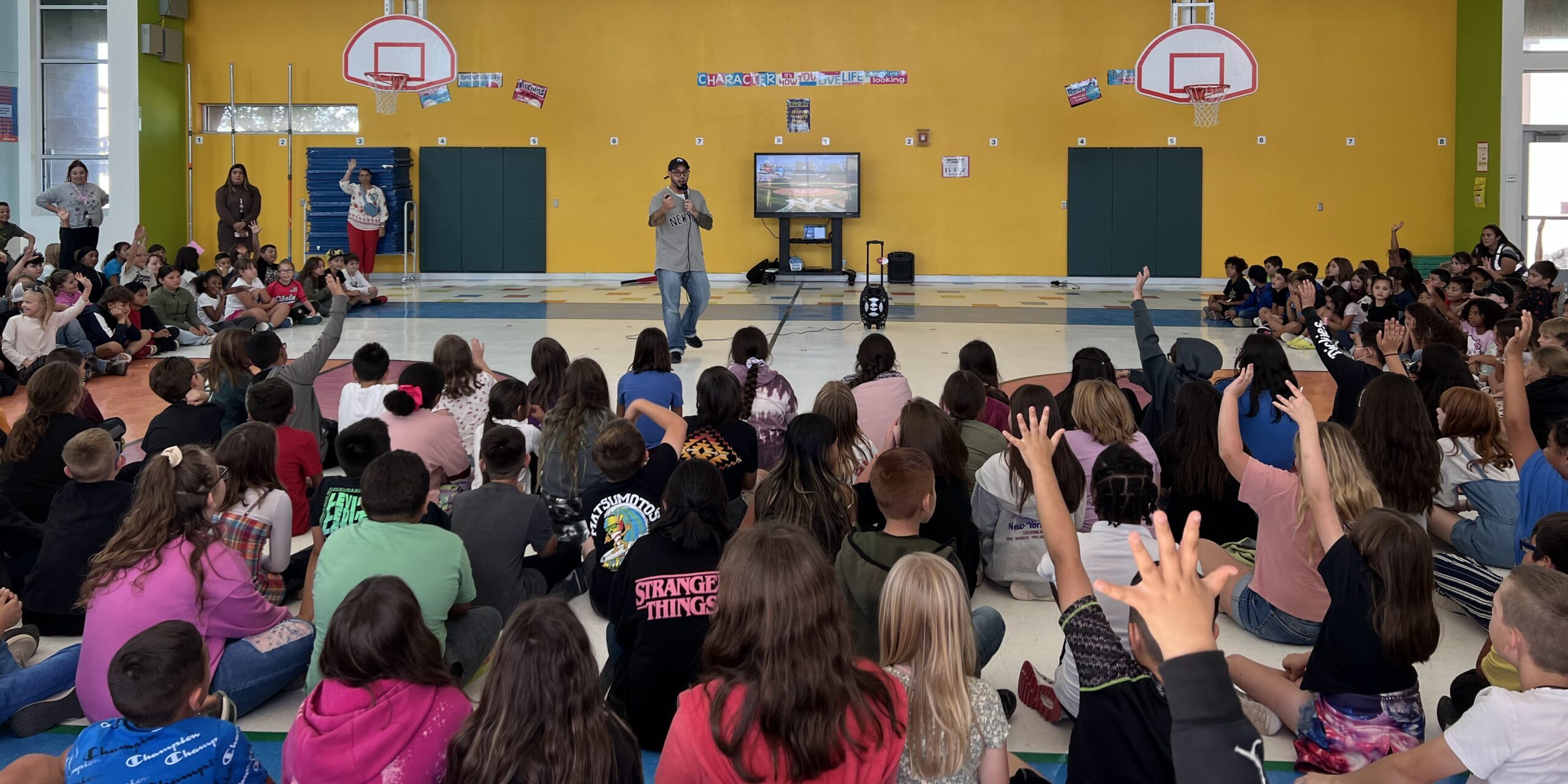 Elementary School Speaker Eddie Cortes at Im.possible School Assembly